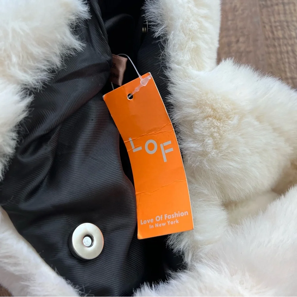 LOF love of fashion faux fur fleece HANDBAG TOTE